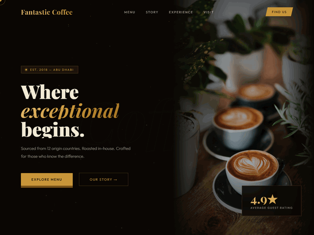 Coffee cafe website design