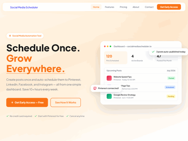 Social media scheduler web app